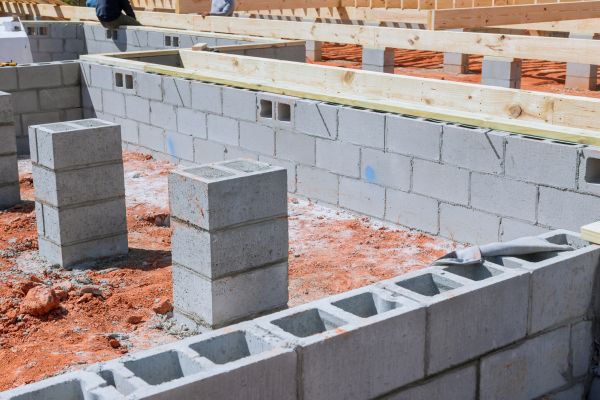 Cement Block Installation in Sandy
