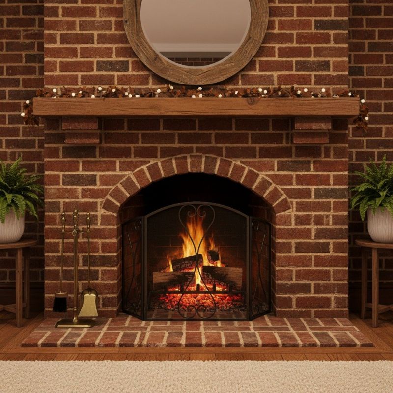Brick Mantel Installation
